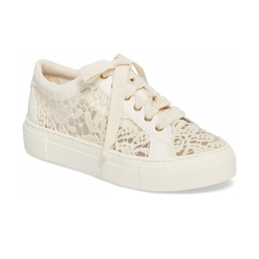 rare AGL Italian White Lace leather sneakers